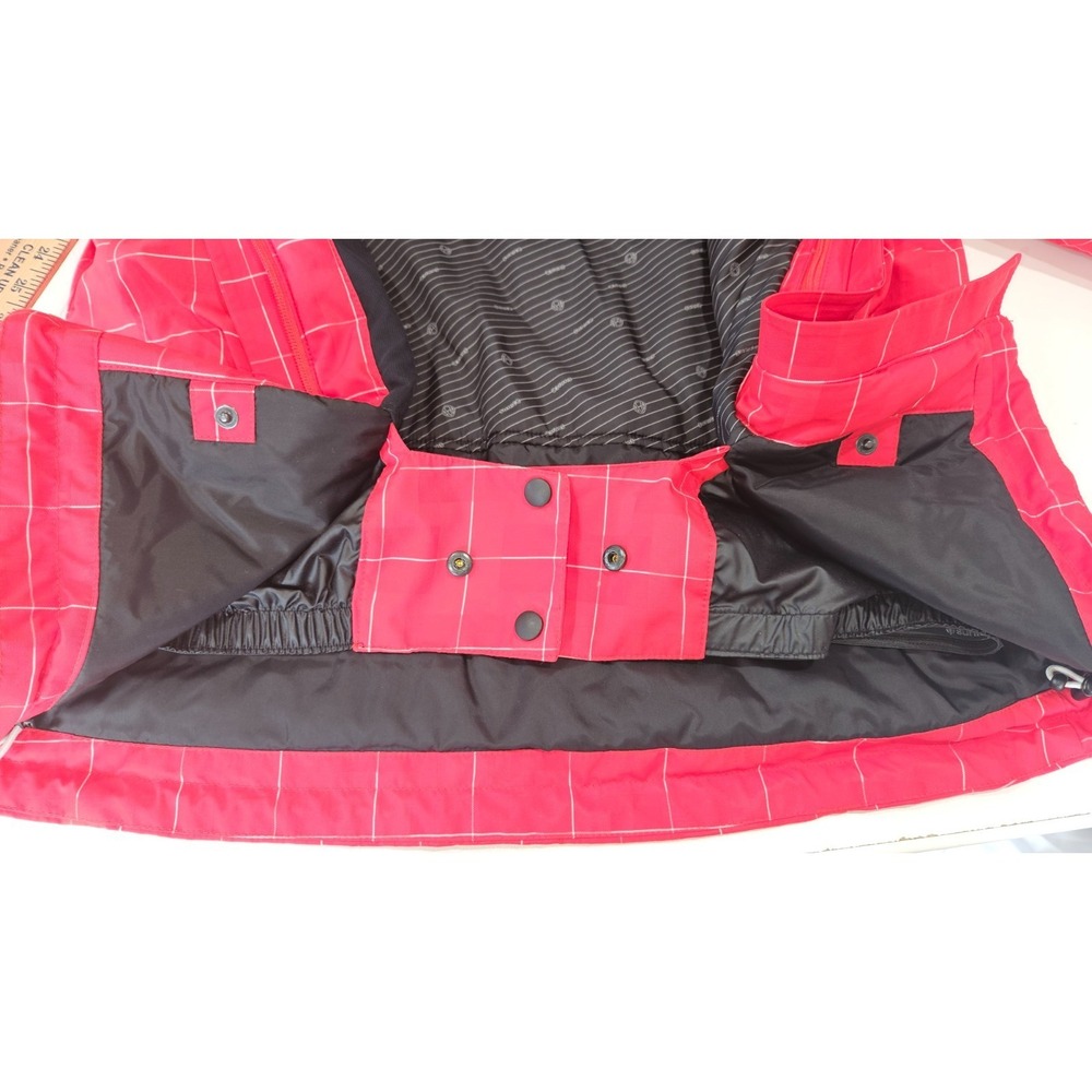Sunice Waterproof Ski Jacket Red/White Grid - Size 14 - MINT Condition with Hood - Picture 10 of 12